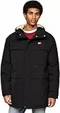Tommy Jeans Parka Hombre Tech Canvas con Capucha, Negro (Black), M