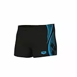 Arena Bañador Corto Feel para Hombre Graphic, Black-Turquoise, 85