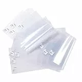 HERMA 14250 Fundas para libros de 25 x 44 cm, 10 unidades, con etiqueta de rotulación y protección de bordes, de polipropileno lavable, juego de fundas para libros escolares, transparentes