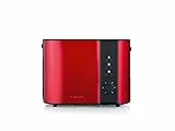 Severin AT 2217 Tostadora para 2 rebanadas de Pan, Incluye Soporte para tostar panecillos, 800 W Aprox, Rojo Metalizado/Negro, Acier INOX