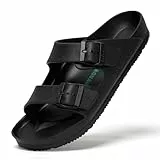 SAGUARO Hombres Pantuflas Elástico Flexible Sandalia Mujeres Ultraligero Sandalias de Playa Cómodo Verano Unisex Adulto Suave Suela Zapatillas de Baño Piscina Slipper Interior, Clog Negro 38