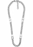Fossil Collar Para Hombre Heritage, Longitud: 457mm+50mm, Ancho: 8mm Collar Plateado De Acero Inoxidable, JF04356040