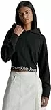 Calvin Klein Jeans Sudadera con Capucha Mujer, Negro (CK Black), XXL