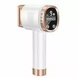 Depiladora Luz Pulsada con Función de Refrigeración, 21J Depiladora Laser con 9 Niveles de Intensidad, Pantalla táctil LCD para Línea del Bikini, Cara y Cuerpo