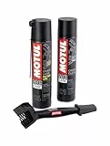 Motul - Kit de limpiador lubricante para cadena C4 400 ml + cepillo de limpieza para la cadena