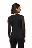 YSABEL MORA - Camiseta Térmica Manga Larga con Detalle de Tul, Ropa Interior Térmica para Mujer, Ideal para Climas Fríos, Comodidad y Estilo, Invierno