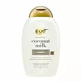 OGX Nourishing + Coconut Milk Conditioner (385 ml), acondicionador hidratante con leche y aceite de coco y proteína de leche hidrolizada, sin sulfatos, para cabello seco