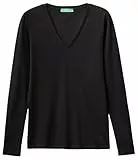 United Colors of Benetton T-Shirt M/L 3ga2e4245 Camiseta, Negro, XXS Mujeres