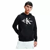 Calvin Klein Hoodie Hombre Core Monologo con Capucha, Negro (CK Black), L