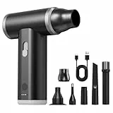 SMZhomeone Violent - Juego de ventilador turbo inalámbrico, 120.000 rpm, motor sin escobillas, ventilador industrial, 4000 mAh, recargable tipo C (gris negro)