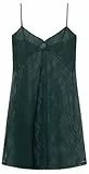 Women'secret Camisón Corto Sense 1 and 2 Encaje, Verde Botella, L Women's