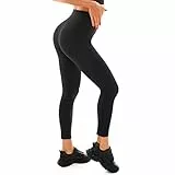 Walifrey Mallas de gimnasio de cintura alta para mujer, para entrenamiento y deportes, negro, S-M