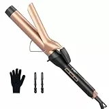 BESTOPE PRO Rizador pelo Ondas [25mm], Rizador de Pelo de cerámica, Tenacillas para rizar el Pelo Pantalla LCD 80-230°C Calentamiento rápido ondulador de pelo para rizos naturales y sueltos