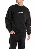 Replay Sudadera de hombre logo sin capucha, negro (Black 098), XXL
