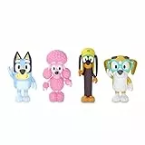 Bluey Muñecos, Multicolor, 4 Unidad (Paquete de 1)