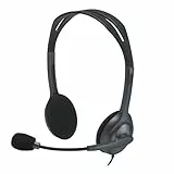 Logitech H111 Auriculares con Cable, Sonido Estéreo con Micrófono Giratorio, Jack 3,5mm, PC/Mac/Portátil/Smartphone/Tablet , Negro