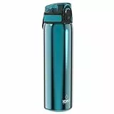 ION8 Botella Agua Inox Ligero, 600ml, Sin Aislamiento, a Prueba de Fugas, Fácil de Abrir, Cerradura Segura, Aptas para Lavavajillas, Fácil de Limpiar, Resistente a Rayones, Aqua