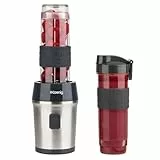 H.Koenig Mini batidora Smoothie maker Compacto 570mL SMOO9 Sin BPA Potente 300W, Batidora de Smoothie 2 Botellas Portátiles, 4 Cuchillas de Acero Inoxidable, Gris