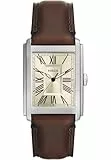 Fossil Reloj Carraway para Hombre, Movimiento de Cuarzo de Tres manecillas con Correa de Piel o Acero Inoxidable, Marrón