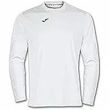 Joma - Camiseta Deportiva Manga Larga Hombre - Ligera y Transpirable Ideal para Todo Tipo de Deporte - Combi S - Blanco