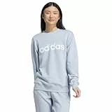 adidas Mujer Essentials Linear French Terry Sweatshirt, Wonder Blue/White, XS