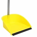 MAYA Recogedor Plus con Regleta de Goma. Pala de Polipropileno Reciclado y Palo Metálico Plastificado. Máxima Estabilidad. Altura 78 cm (Amarillo)