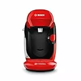 Bosch - Cafetera Tassimo Style Friendly, Hasta 70 bebidas, OneTouch, INTELLIBREW™, Rojo, TAS113E
