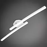 B.K.Licht - Lámpara de techo de 2 barras LED 12W, orientable, 3000K blanco cálido, 1300 lúmenes, plafon led techo, lampara techo para salon, dormitorio, cocina, 57,5x12x8,3 cm, blanco