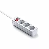 FAMATEL – Regleta ecosockets 3 tomas | Enchufes con Interruptor de encendido | 3 Metros | Hasta 3680W | Protección Infantil | Orientación tomas a 45o | Evita consumos fantasma | Blanco