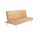 duehome | Sofa Cama, Sofa Clic-clac, Asiento de Descanso, Modelo Kare, Acabado en Tejido Gris Piedra, Medidas: 188 cm (Largo) x 38-86 cm (Alto) x 89-112 cm (Fondo)