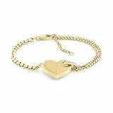 Tommy Hilfiger Jewelry Pulsera de Cadena para Mujer en Oro Amarillo con un Charm de Corazón - 2780929