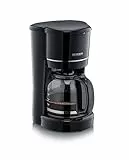 SEVERIN - Cafetera de goteo para 10 tazas, Cafetera de filtro/Cafetera americana con jarra de cristal antigoteo de 1,25, con placa calefactora y desconexión automática, Negro, KA 4320