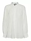 VERO MODA Vmhariet LS Wvn Ga-Camiseta Holgada Camisa, Blanco Nieve, S Mujeres
