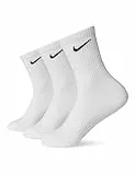 Nike U NK Everyday Ltwt Crew 3Pr Socks, Hombre, White/Black, L
