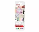 edding 1200 rotulador de color de trazo fino - juego de 6 colores pastel - punta redonda 1 mm - rotulador con punta de fieltro para dibujar y escribir - para colegio o mandala