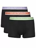 EMPORIO ARMANI 3-Pack Trunk Bañadores Ajustados para Hombre, Black/Black/Black, M