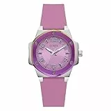 GUESS Reloj para Mujer de 38 mm, Correa Blanca, Esfera Blanca, Dos Tonos, Morado, GW0556L1-AMZUK