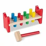 Melissa&Doug Juguetes para apilar y Encajar, una Pieza, Multicolor, Pound-a-Peg Toy (Sablon 000772104968)