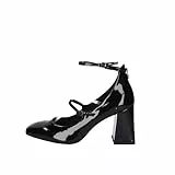 Tamaris Zapatos de Salón para Mujer, Tacón Cuadrado, Diseño Vegano, Negro, 38 EU