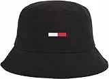 Tommy Jeans TJM Flag Bucket Hat AM0AM07525 Sombreros, Negro (Black), OS para Hombre