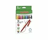 Alpino 12 Rotuladores de Colores | Punta Resistente de 3mm para Colorear | Tinta Súper Lavable y de Larga Duración | Estuche de Rotuladores de Colores Brillantes | Material Escolar
