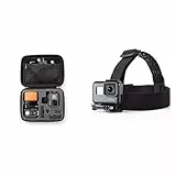 Amazon Basics - Estuche Medio de Transporte para GoPro + Montura para Cabeza