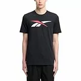Reebok GS tee T-Shirt, Black/White/Vector Red, S Men's