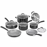 Cuisinart® Ceramica XT Juego de cocina 11 piezas | Antiadherente sin PTFE/PFOA/PFAS | Tapas de vidrio | Mangos Cool Grip® | Calor uniforme | Cerámica con titanio