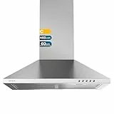 Cecotec Campana Extractora de 60 cm Flux PM 604300 Inox C. Forma de Pirámide, Acabado Inox, Potencia Succión 403m3/h, Motor 105W, Clase C, Control Mecánico, 3 Niveles de Potencia