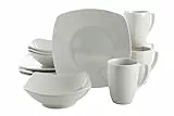 Gibson Home Vajilla, Porcelana, Blanco, 12 Piece