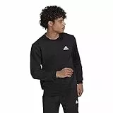 adidas Hombre FEELCOZY ESSENTIALS FLEECE SWEATSHIRT , Black / White, S