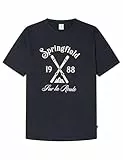 Springfield Camiseta para Hombre, Azul Oscuro, S
