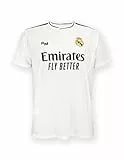 Real Madrid - Camiseta Primera Equipación Temporada 24/25, Blanca, Adulto S, Replica con Licencia Oficial