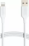 Amazon Basics Cable Lightning a USB-A, cargador para iPhone certificado por MFi, Blanco, 0.9 m